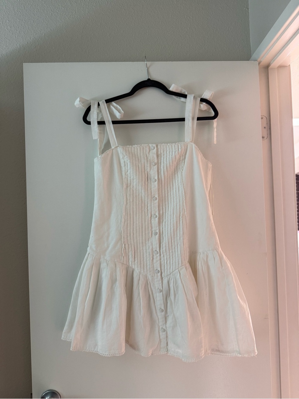 Zara White Mini Dress with Tie Straps